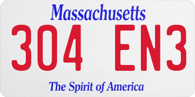 MA license plate 304EN3