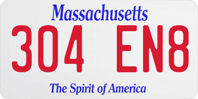 MA license plate 304EN8