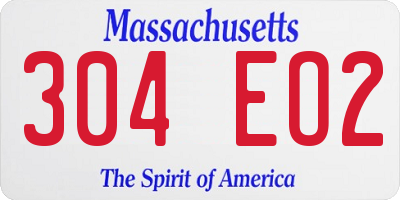 MA license plate 304EO2