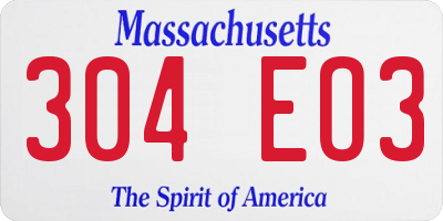 MA license plate 304EO3