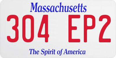 MA license plate 304EP2