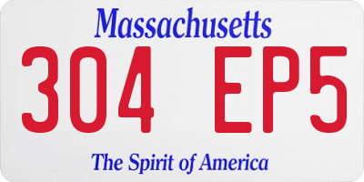 MA license plate 304EP5