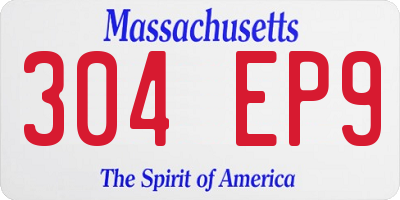 MA license plate 304EP9
