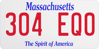 MA license plate 304EQ0