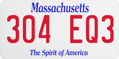 MA license plate 304EQ3