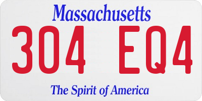 MA license plate 304EQ4