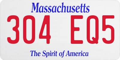 MA license plate 304EQ5