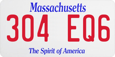 MA license plate 304EQ6