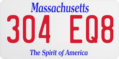 MA license plate 304EQ8