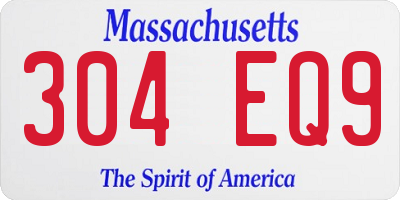 MA license plate 304EQ9