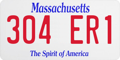MA license plate 304ER1