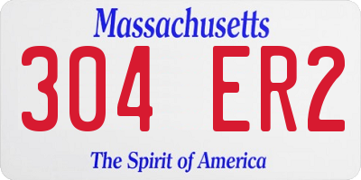MA license plate 304ER2
