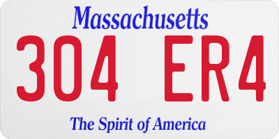 MA license plate 304ER4