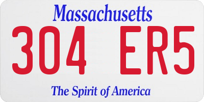 MA license plate 304ER5