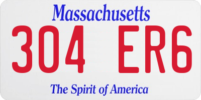 MA license plate 304ER6
