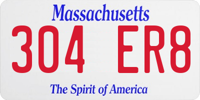 MA license plate 304ER8