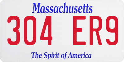 MA license plate 304ER9