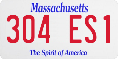 MA license plate 304ES1
