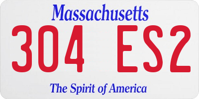 MA license plate 304ES2