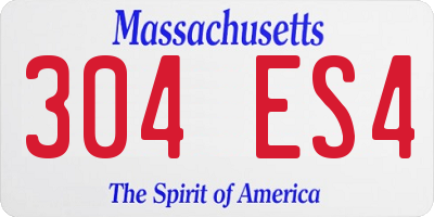 MA license plate 304ES4