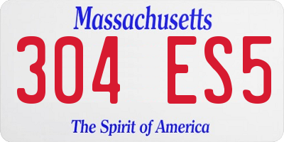 MA license plate 304ES5