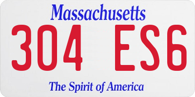 MA license plate 304ES6