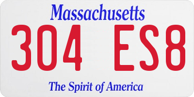 MA license plate 304ES8