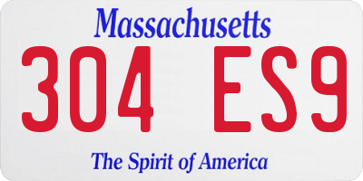 MA license plate 304ES9