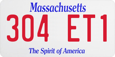 MA license plate 304ET1