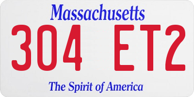 MA license plate 304ET2