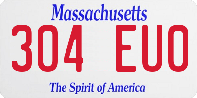 MA license plate 304EU0