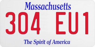 MA license plate 304EU1