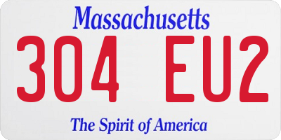 MA license plate 304EU2