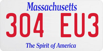 MA license plate 304EU3