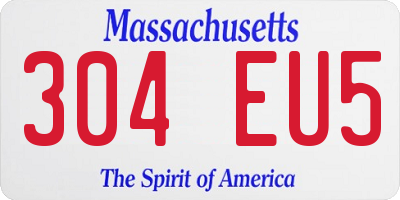 MA license plate 304EU5