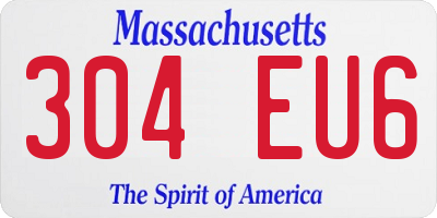 MA license plate 304EU6