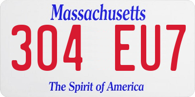 MA license plate 304EU7