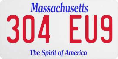 MA license plate 304EU9