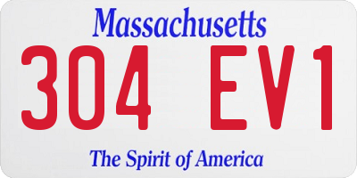 MA license plate 304EV1