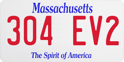 MA license plate 304EV2