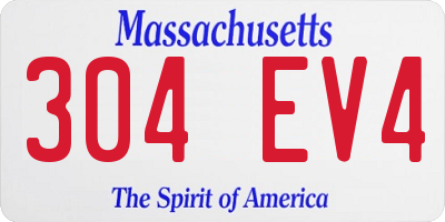 MA license plate 304EV4
