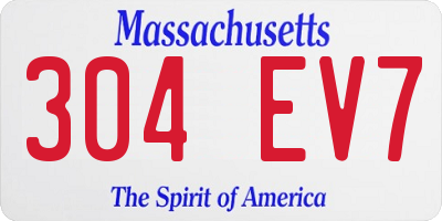 MA license plate 304EV7