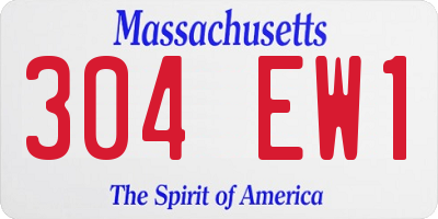 MA license plate 304EW1