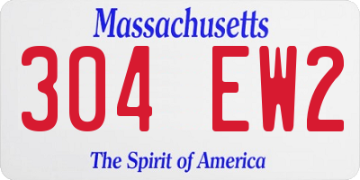 MA license plate 304EW2