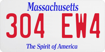MA license plate 304EW4