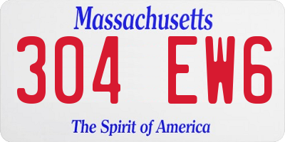 MA license plate 304EW6