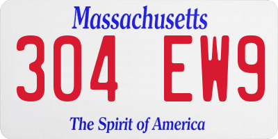 MA license plate 304EW9