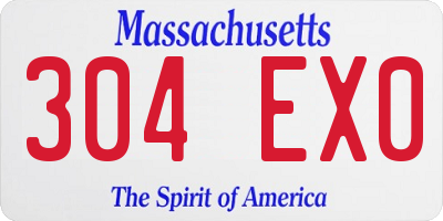 MA license plate 304EX0