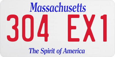 MA license plate 304EX1