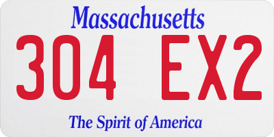 MA license plate 304EX2